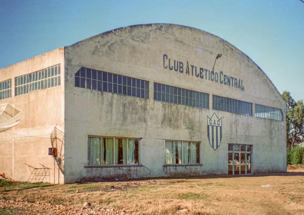 Large gymnasium with the sign 